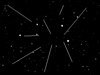 Représentation du radiant vue de la Terre