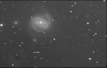 Image CCD de l'astéroïde le 8 mars 2000
