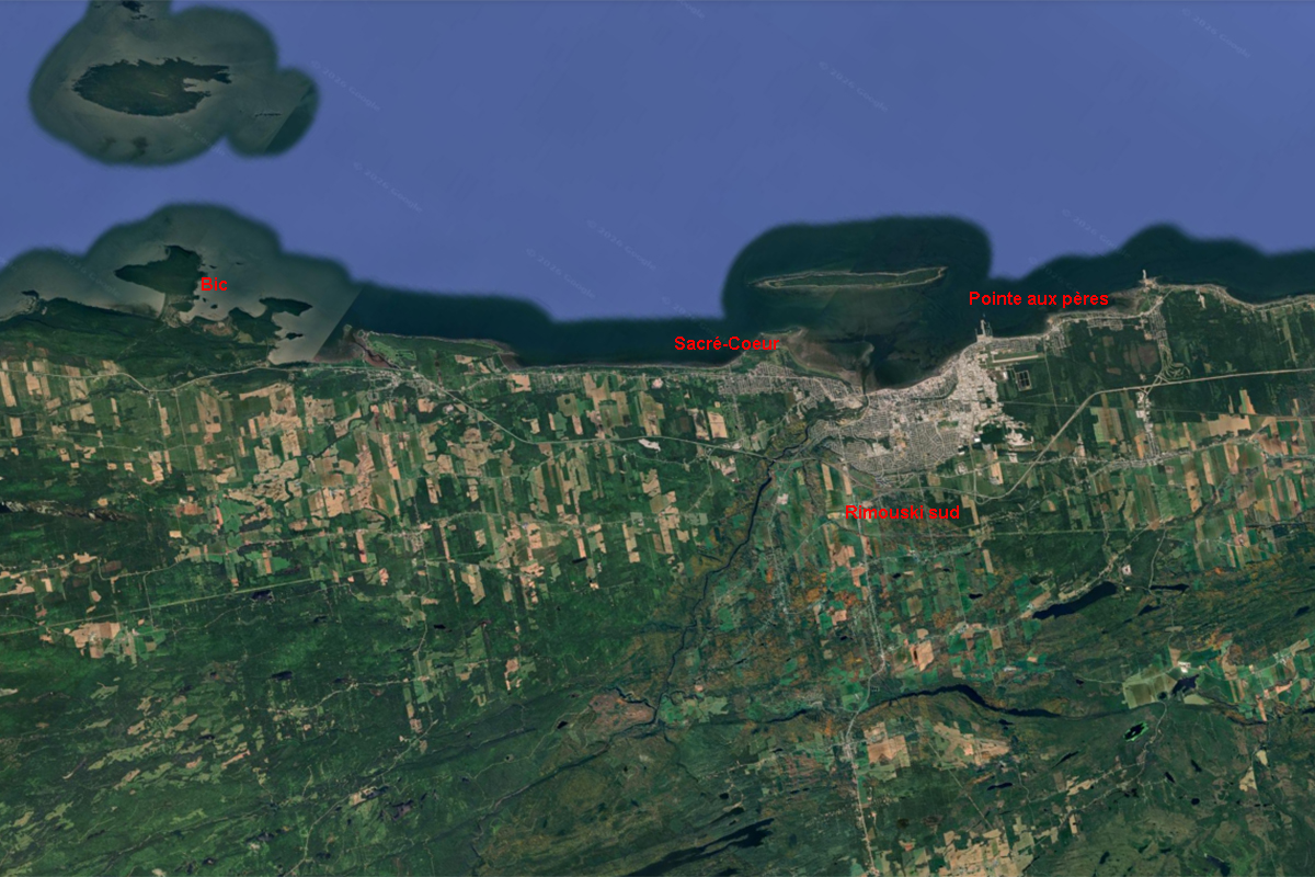 Carte de la région de Rimouski
