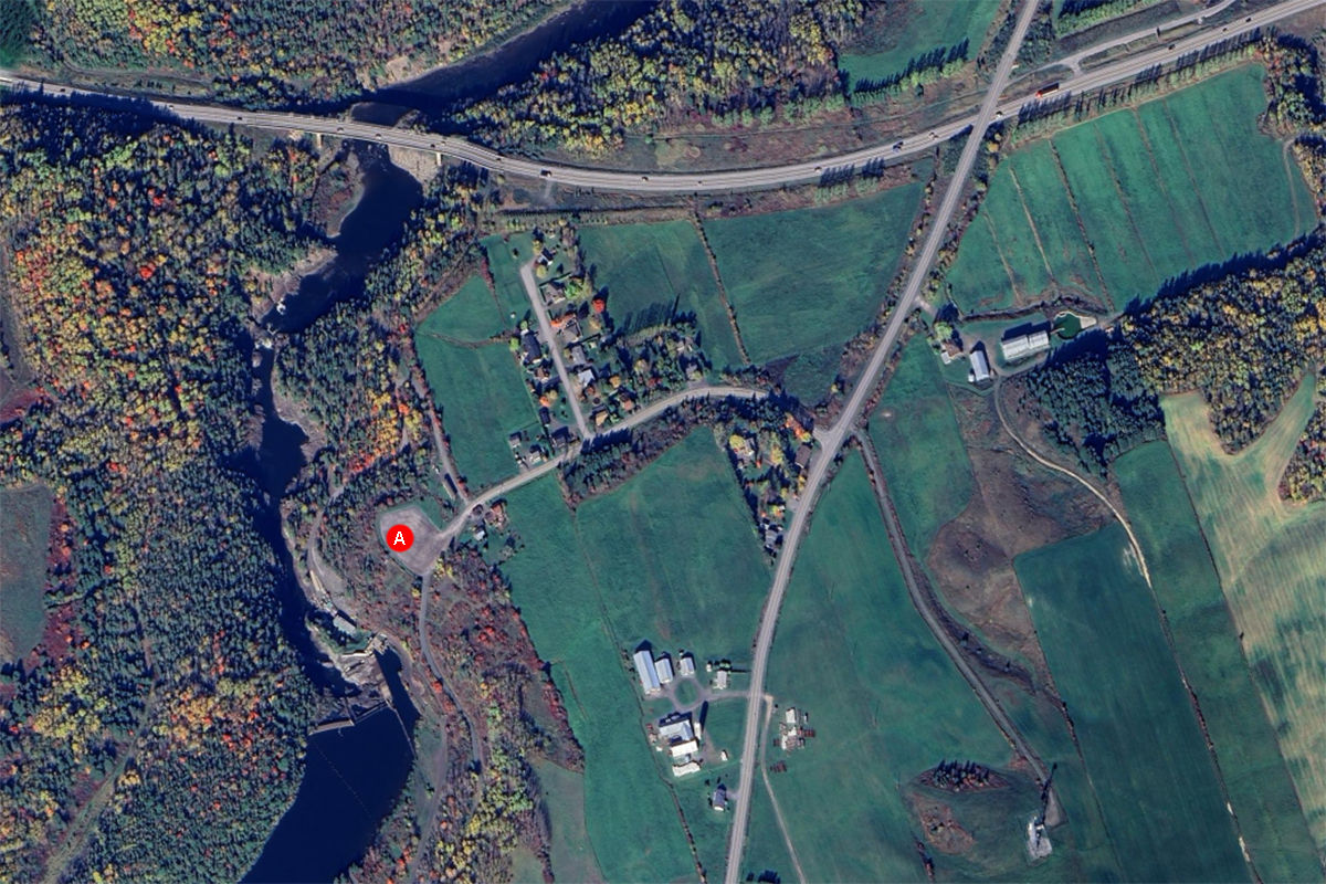 Carte du secteur barrage Boralex