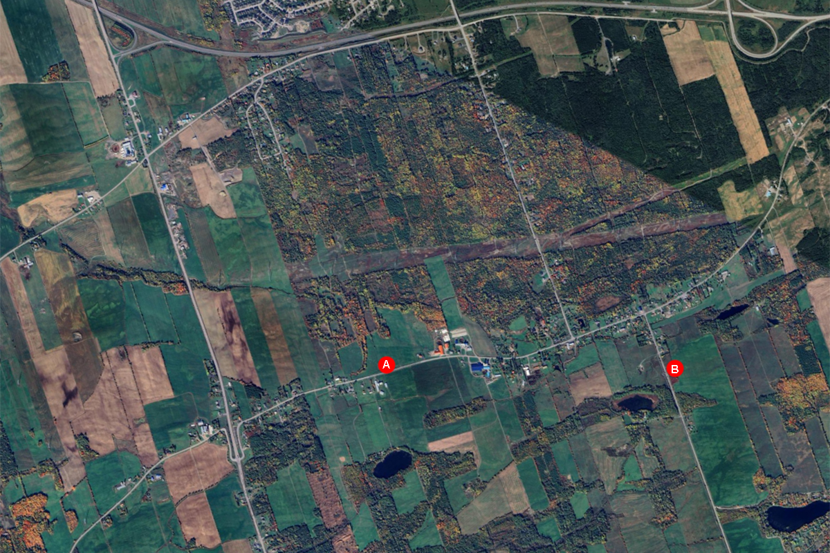 Carte du secteur chemin des Prés Ouest