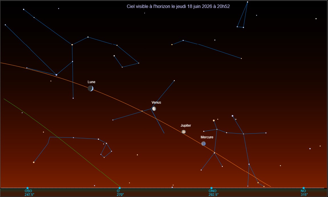 Aperçu de l'application Planètes et carte du ciel